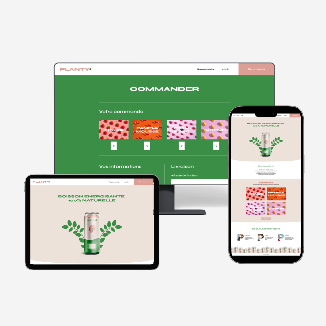 The project Planty on several devices to prove the full potential of a responsive design.